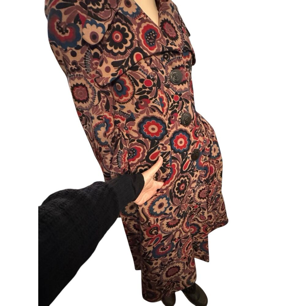 Betsey Johnson Vintage Velour Trench Coat Size 10 Y2K Black Label - Picture 8 of 12